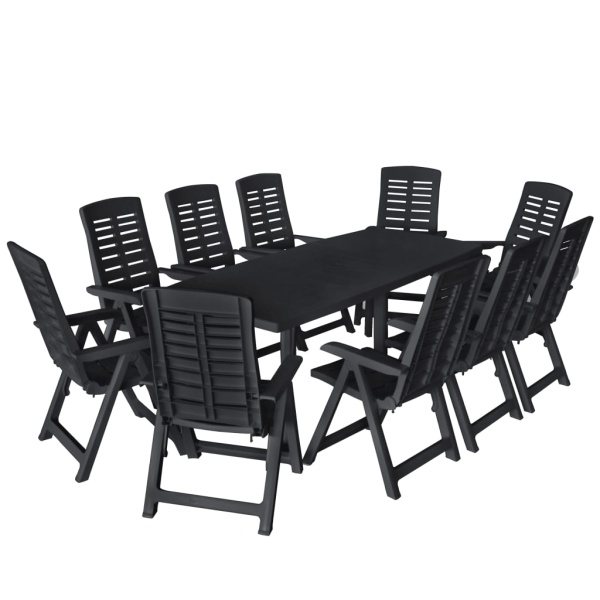 Set Mobilier De Exterior 11 Piese Antracit Plastic 276182